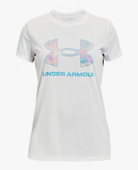 Girls' UA Tech™ Solid Print Big Logo Short Sleeve